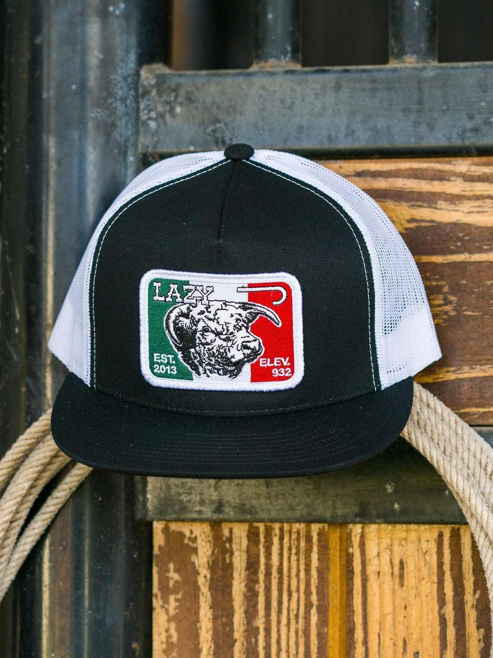 Lazy J Ranch Black & White Mexico Elevation Classic Five Panel Trucker Hat