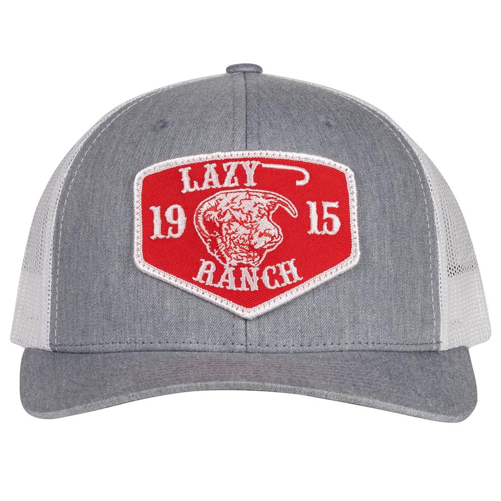 Lazy J Ranch Heather & White Red Ranch Mid Profile Trucker Hat