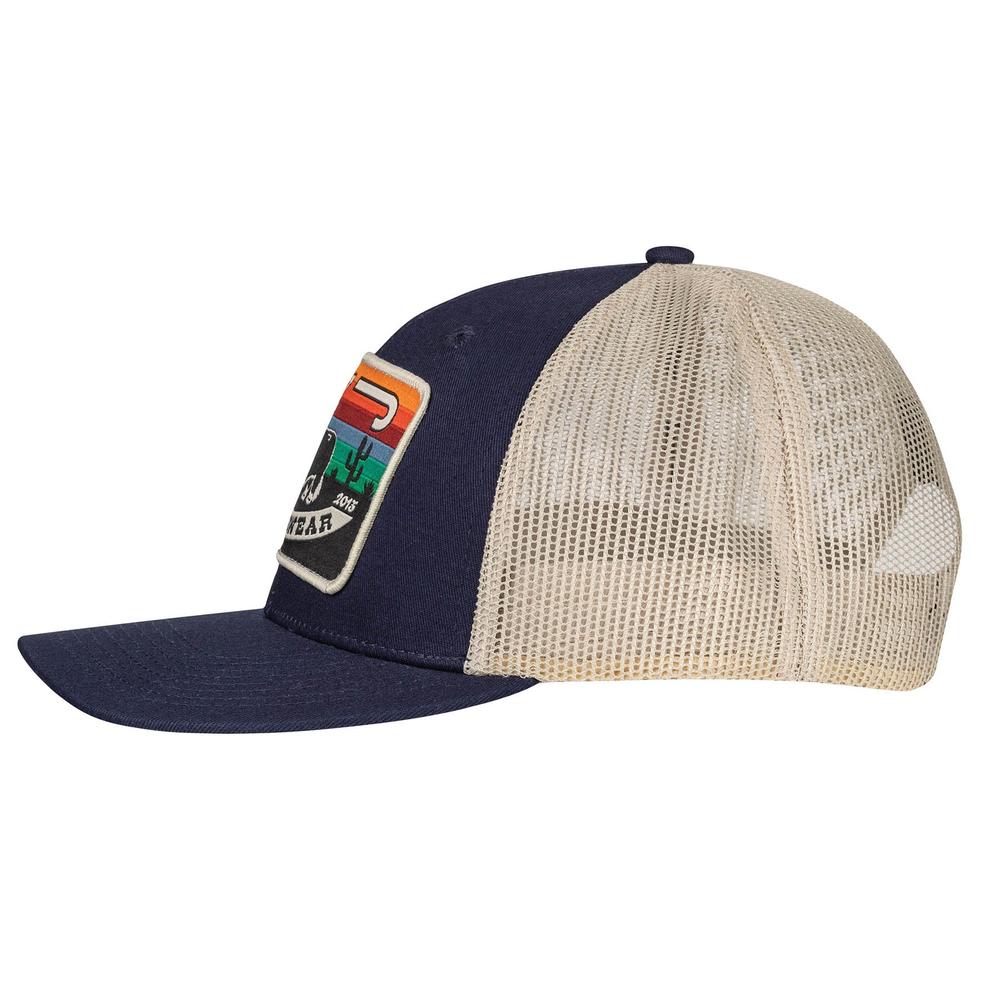 Lazy J Ranch Navy & Tan Serape Sunrise Mid Profile Trucker Hat