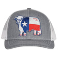 Lazy J Ranch Heather Grey & White Texas Flag Bull Hat