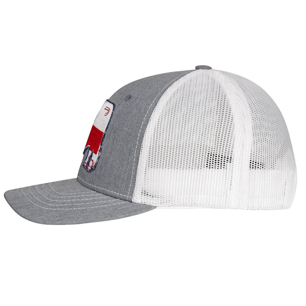 Lazy J Ranch Heather Grey & White Texas Flag Bull Hat