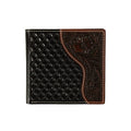 Nocona Western Wallet Mens Bifold Basketweave Emboss Brown