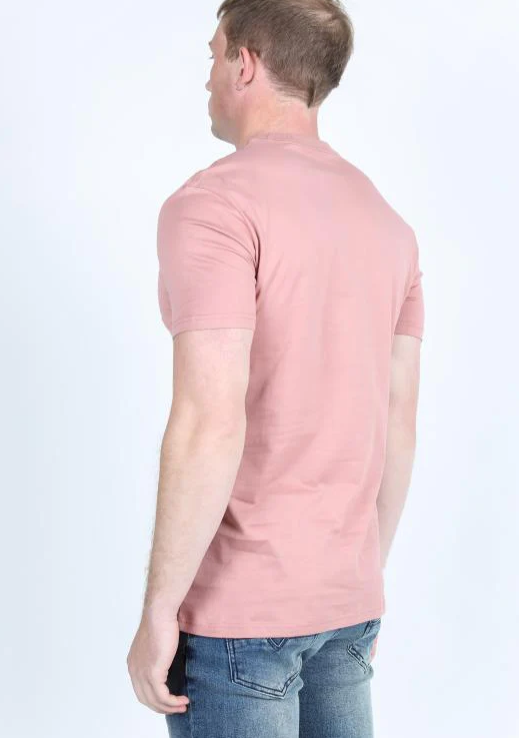 Men's Rooster Logo Cotton Salmon T-Shirt