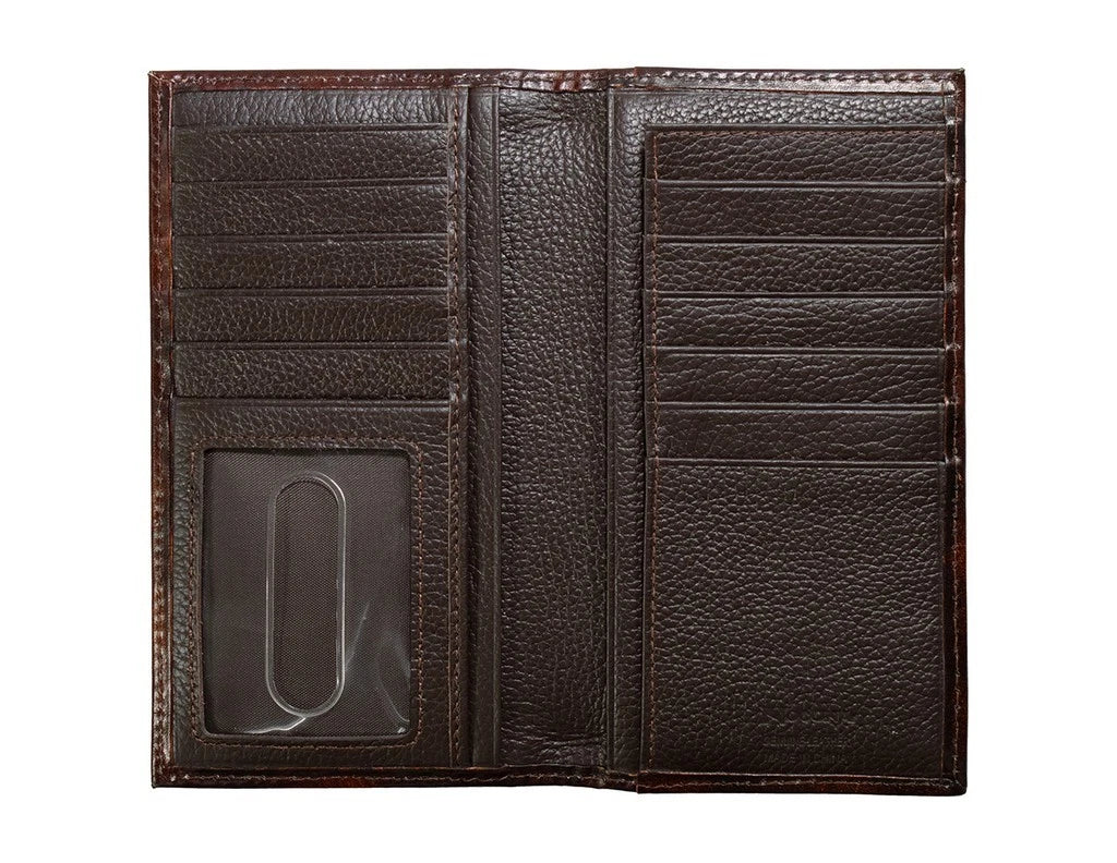 Nocona Western Wallet Mens Rodeo Floral Embossing Brown