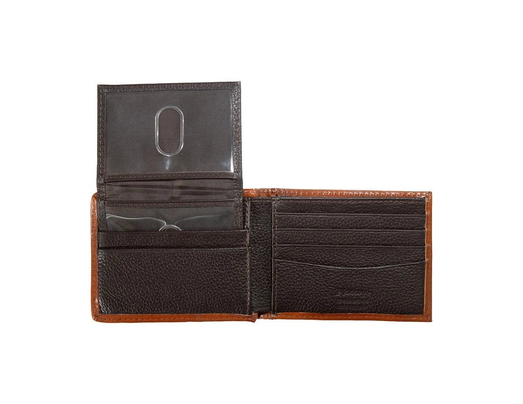 Nocona Western Wallet Mens Bifold Calf Hair Longhorn Brown