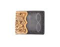 3D Western Wallet Mens Bifold Flip Leather Black Brown